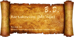 Bartakovics Dániel névjegykártya